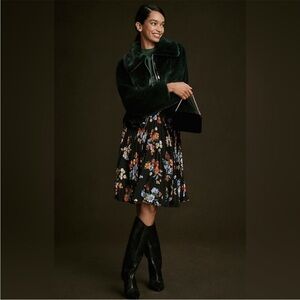 Anthropologie Maeve The Valerie Pleated Floral Skirt